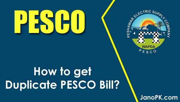 PESCO Bill Online Check - Get Duplicate Electricity Bill